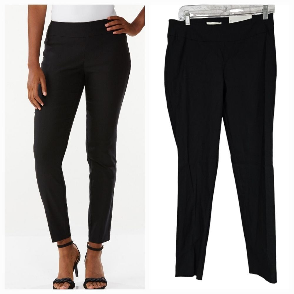 Cato Bengaline Pants 8 Black Pull On Slim Stretch Skinny Work Office NWT